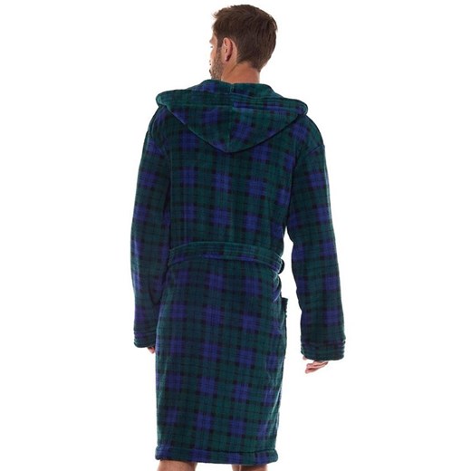 Szlafrok męski z kapturem granatowy 2457 Pedro, Kolor granatowy-wzór, Rozmiar 2XL, L&amp;L ze sklepu Primodo w kategorii Szlafroki męskie - zdjęcie 175746862