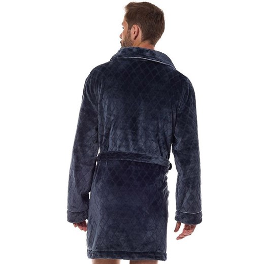 Krótki szlafrok męski 2454, Kolor grafitowy, Rozmiar 2XL, L&amp;L ze sklepu Intymna w kategorii Szlafroki męskie - zdjęcie 175747490