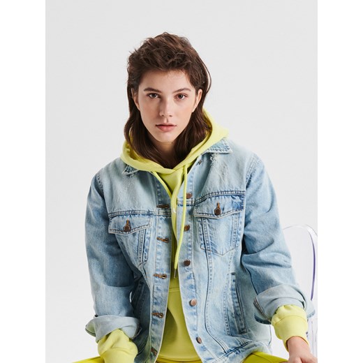 Cropp - Klasyczna kurtka jeansowa - niebieski Cropp XL okazyjna cena Cropp