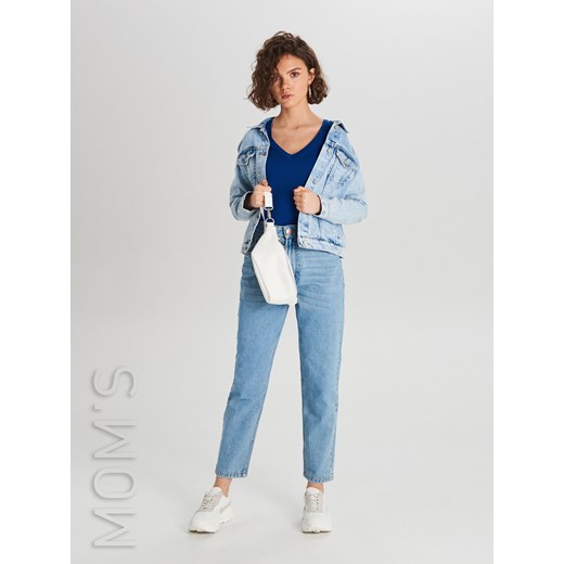 Cropp - Mom jeans - niebieski Cropp 36 okazja Cropp