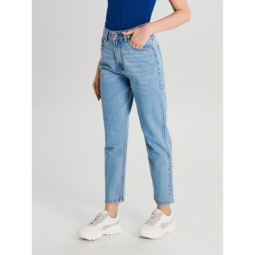 Cropp - Mom jeans - niebieski Cropp 38 okazja Cropp