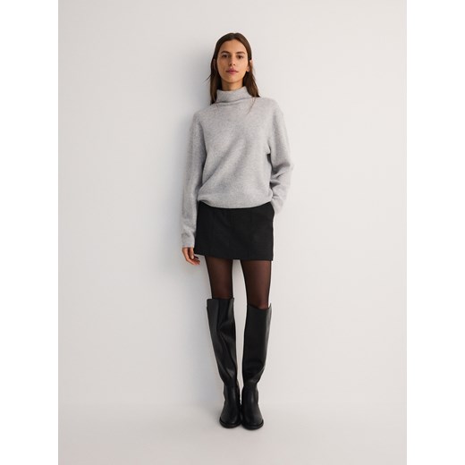 Reserved - Wełniany sweter z kaszmirem - jasnoszary Reserved L Reserved