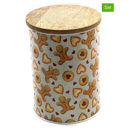 SiL Interiors Pojemniki (2 szt.) ze wzorem - wys. 18 x Ø 13 cm ze sklepu Limango Polska w kategorii Pojemniki kuchenne - zdjęcie 175769003