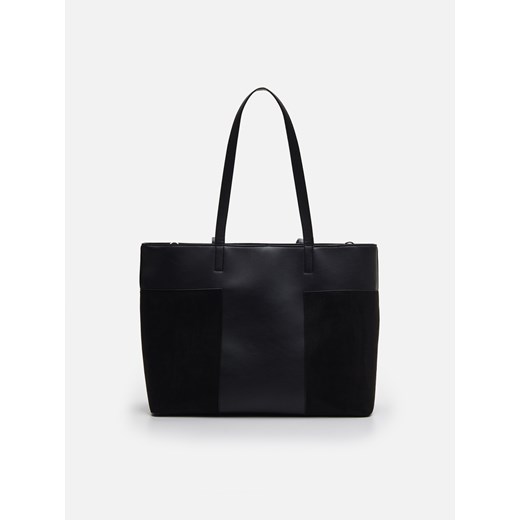 Cropp - Torebka shopper z długim paskiem - czarny Cropp Uniwersalny okazyjna cena Cropp