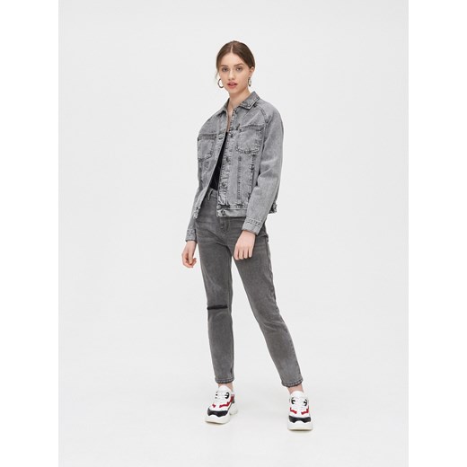 Cropp - Jeansowa kurtka - szary Cropp S Cropp okazja