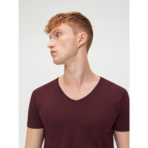 Cropp - Koszulka basic - kasztanowy Cropp XXL wyprzedaż Cropp