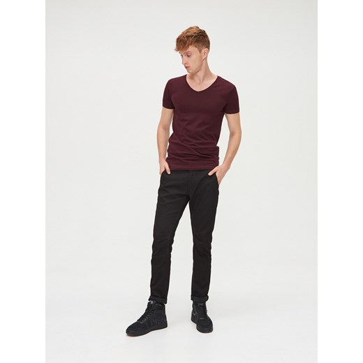 Cropp - Koszulka basic - kasztanowy Cropp L Cropp okazja