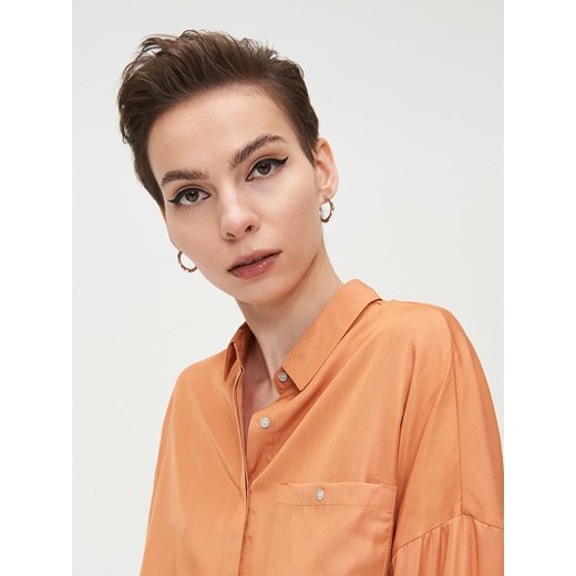 Cropp - Koszula oversize - pomarańczowy Cropp L wyprzedaż Cropp