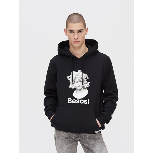 Cropp - Bluza z nadrukiem - czarny Cropp L okazyjna cena Cropp
