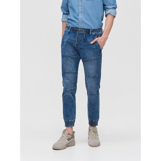 Cropp - Jeansowe joggery slouchy - niebieski Cropp 28/30 promocja Cropp