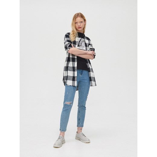 Cropp - Koszulka z nadrukiem - czarny Cropp XS Cropp promocyjna cena