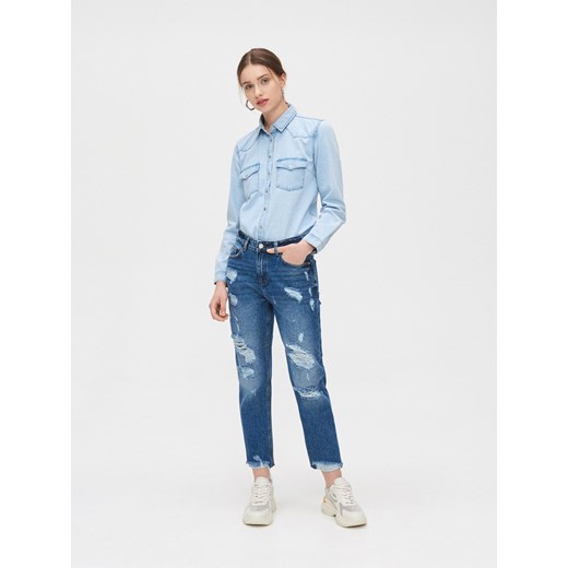 Cropp - Koszula jeansowa - niebieski Cropp S okazja Cropp