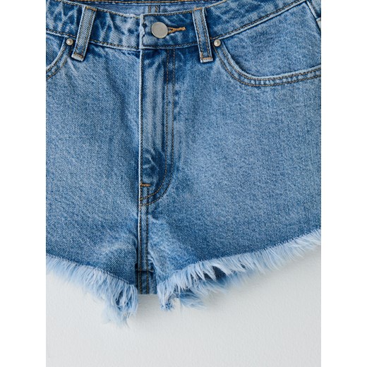 Cropp - Jeansowe szorty z wysokim stanem - niebieski Cropp 32 Cropp
