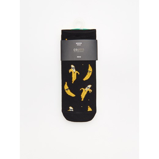 Cropp - Skarpety z nadrukiem 3 pack - żółty Cropp 43-46 promocja Cropp