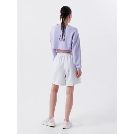 Cropp - Szorty bermudy z wysokim stanem - jasny szary Cropp XL wyprzedaż Cropp