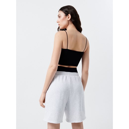 Cropp - Gładki crop top - czarny Cropp XS Cropp okazja