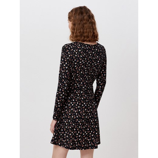 Cropp - Sukienka w kwiaty - czarny Cropp XS wyprzedaż Cropp