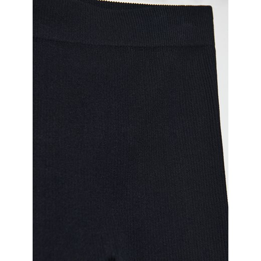 Cropp - Kolarki z prążkowanej dzianiny - czarny Cropp S Cropp wyprzedaż