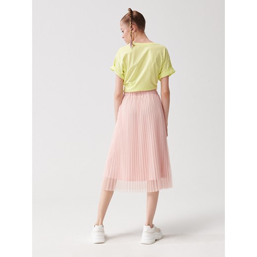 Cropp - Plisowana spódnica - różowy Cropp XL okazja Cropp