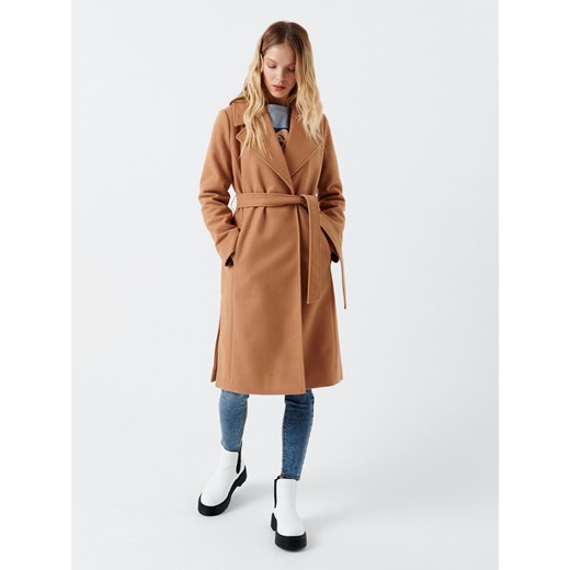 Cropp - Płaszcz oversize - brązowy Cropp XL wyprzedaż Cropp