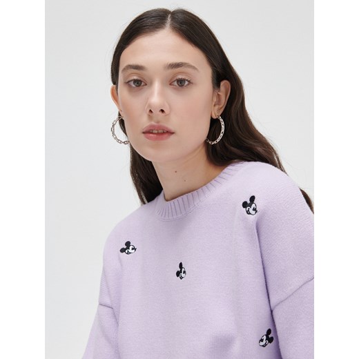 Cropp - Sweter Mickey Mouse - fioletowy Cropp L Cropp okazja