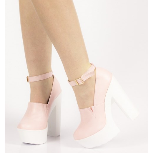 Różowe Sandały Pink Sandals Elin born2be-pl  na platformie