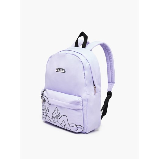 Cropp - Plecak z nadrukiem Looney Tunes - fioletowy Cropp Uniwersalny Cropp promocyjna cena