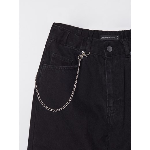 Cropp - Jeansowe joggery z łańcuchem - czarny Cropp 40 okazja Cropp