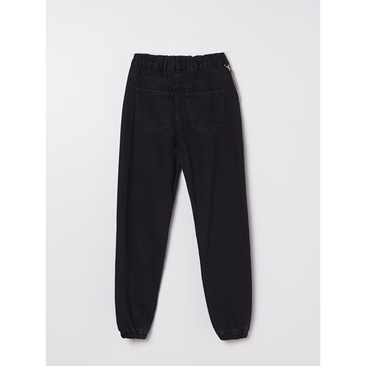 Cropp - Jeansowe joggery z łańcuchem - czarny Cropp 40 Cropp promocja