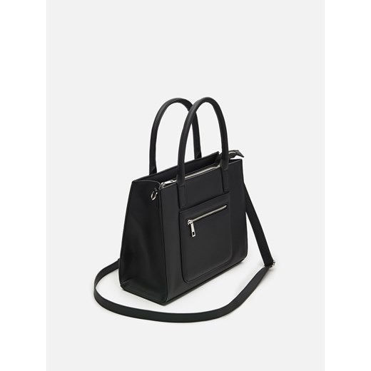 Cropp - Torebka tote z odpinanym paskiem - czarny Cropp Uniwersalny promocja Cropp