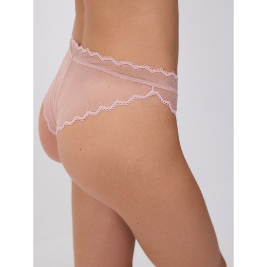 Reserved - Koronkowe majtki typu brazyliany - brudny róż Reserved XL Reserved