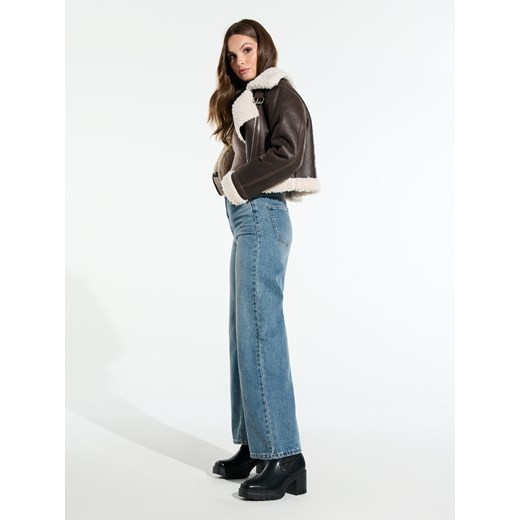 Sinsay - Jeansy wide leg - niebieski Sinsay 38 Sinsay