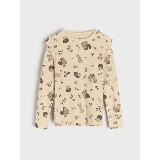 Sinsay - Koszulka z długimi rękawami - beżowy Sinsay 122 promocja Sinsay