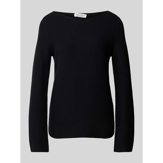 Sweter z dzianiny z prążkowanym dekoltem w łódkę ze sklepu Peek&Cloppenburg  w kategorii Swetry damskie - zdjęcie 175816540
