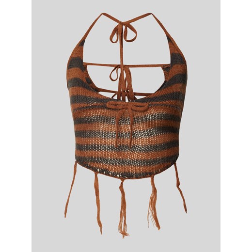Top krótki z wiązaniem na szyi model ‘RELIC’ ze sklepu Peek&Cloppenburg  w kategorii Bluzki damskie - zdjęcie 175817843