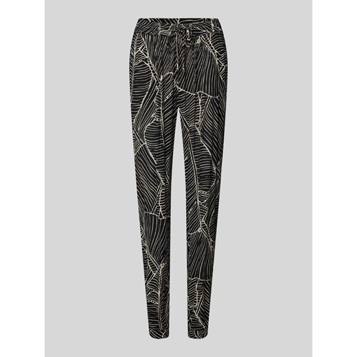 Spodnie materiałowe o kroju slim fit z fakturowanym wzorem model ‘marita’ ze sklepu Peek&Cloppenburg  w kategorii Spodnie damskie - zdjęcie 175818354