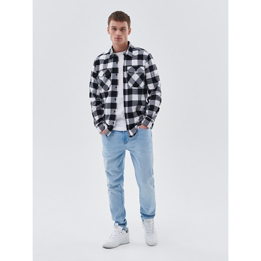 Cropp - Flanelowa koszula w kratę - czarny Cropp XL wyprzedaż Cropp