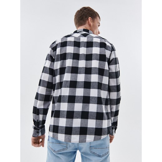 Cropp - Flanelowa koszula w kratę - czarny Cropp L wyprzedaż Cropp
