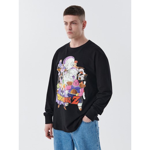 Cropp - Czarna koszulka longsleeve Dragon Ball Z - czarny Cropp L Cropp wyprzedaż