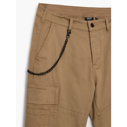 Cropp - Joggery z łańcuchem - żółty Cropp 30 Cropp okazyjna cena