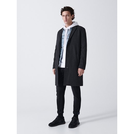 Cropp - Klasyczny płaszcz - czarny Cropp XL okazja Cropp