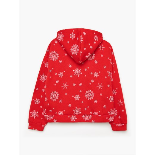 Cropp - Świąteczna bluza z kapturem - czerwony Cropp M okazja Cropp