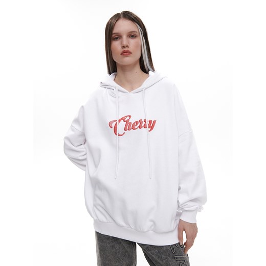 Cropp - Biała bluza oversize z kapturem - biały Cropp M wyprzedaż Cropp
