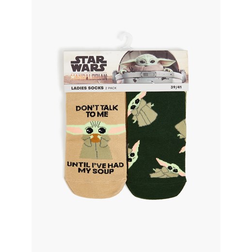 Cropp - 2 pack skarpetek z Baby Yodą - wielobarwny Cropp 35-38 okazja Cropp