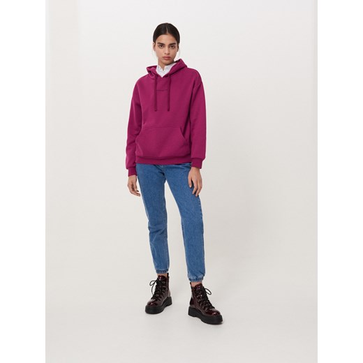 Cropp - Bluza z napisem - purpurowy Cropp L wyprzedaż Cropp