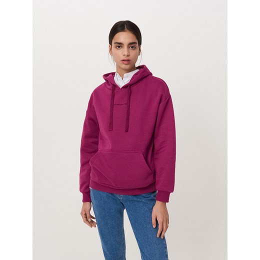 Cropp - Bluza z napisem - purpurowy Cropp XS okazyjna cena Cropp