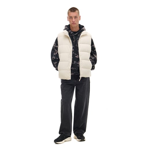 Cropp - Kremowa pikowana kamizelka - kremowy Cropp XL Cropp