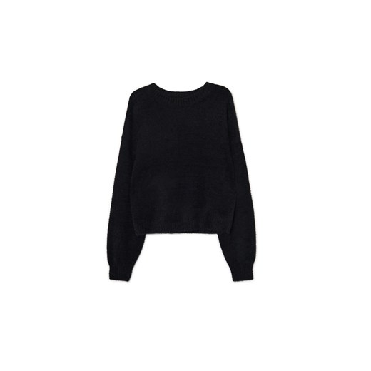 Cropp - Czarny gładki sweter - czarny Cropp XL Cropp