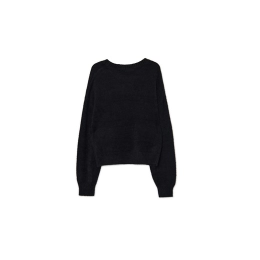 Cropp - Czarny gładki sweter - czarny Cropp S Cropp