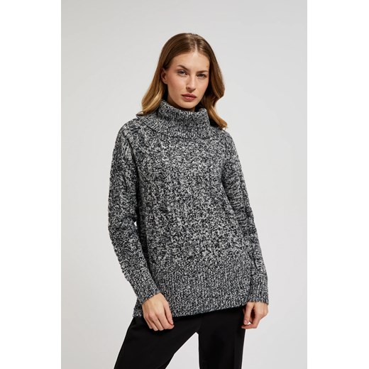 Sweter z grubym goltem czarny ze sklepu Moodo.pl w kategorii Swetry damskie - zdjęcie 175857421